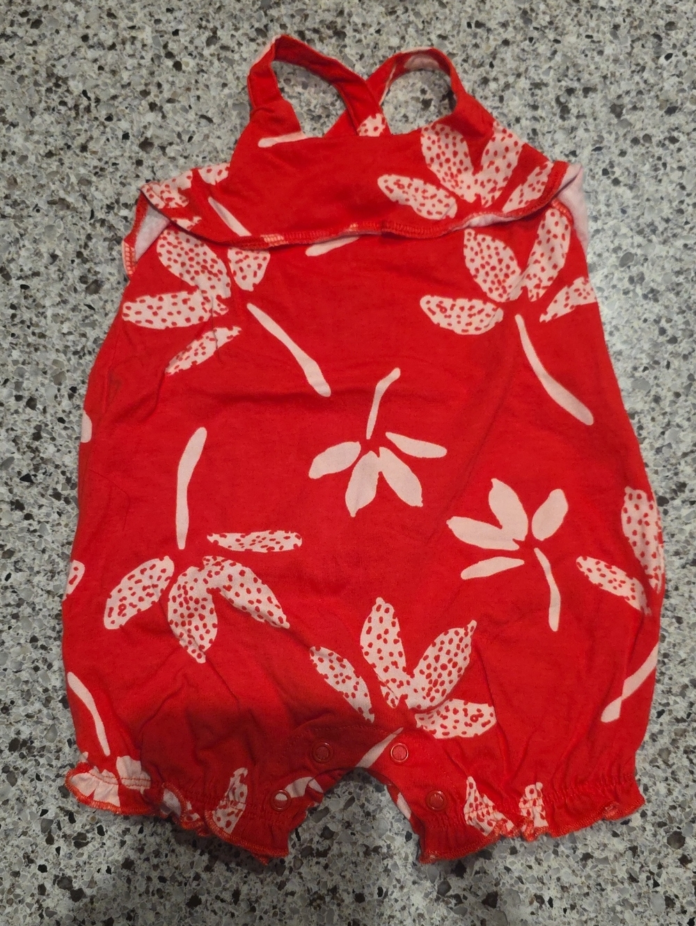 Carter's Red Floral Tank-Style Baby Bodysuit